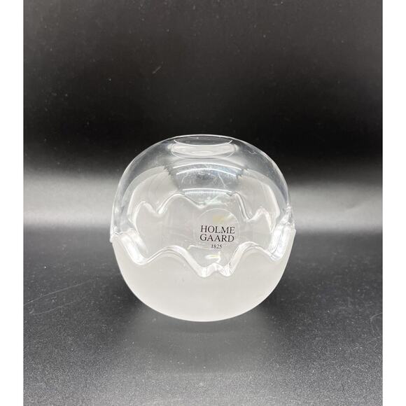 Holmegaard Other - Vtg Holmegaard 1825 Glass Ball Trinket Dish Denmark Clear Frosted Art Glass